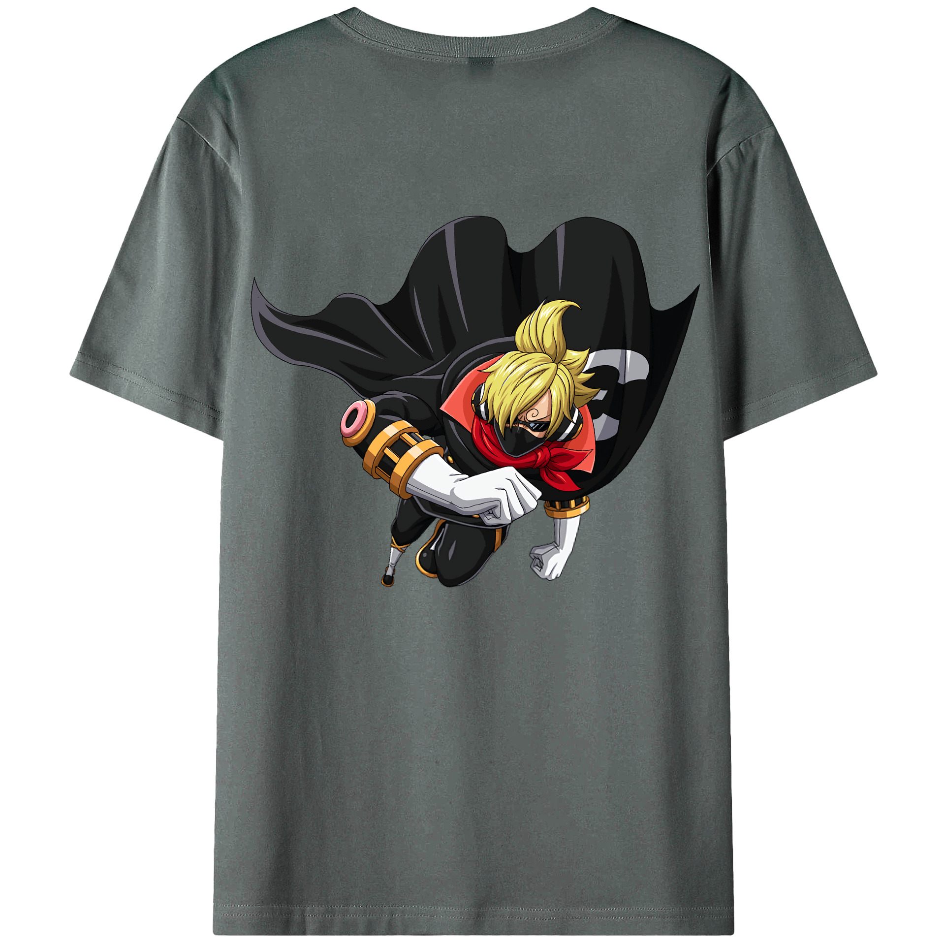 （画像用） ワンピース サンジ ONE PIECE Sanji 綿100％ メンズ半袖Tシャツ（バックプリント） 通気性